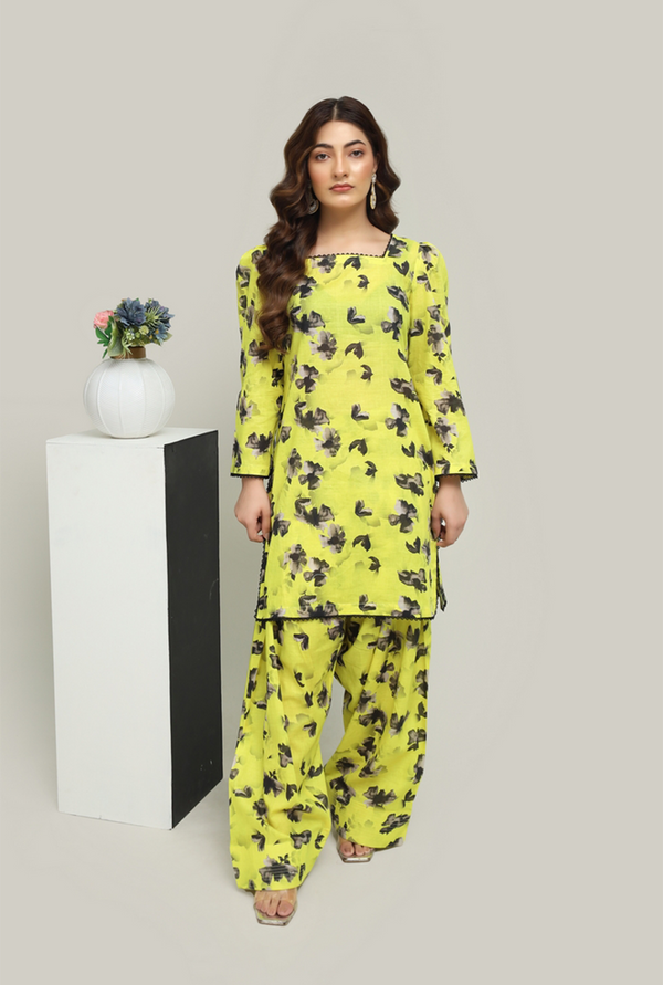 Gulbahar – Printed Lawn 3-Piece with Farshi Shalwar