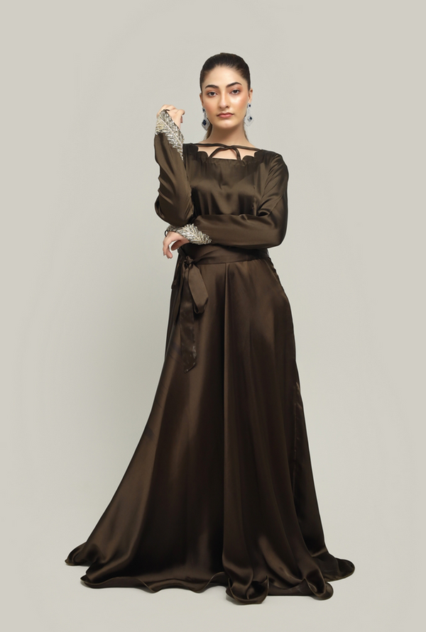 Kohinoor – Brown Silk Maxi